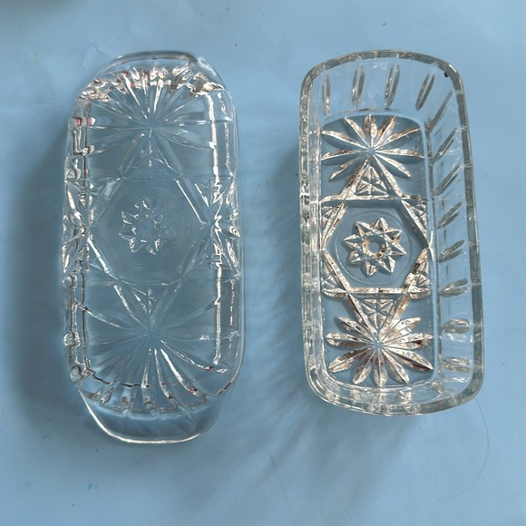 American brilliance butter dish with Star of David pattern,Vintage glass - Picture 3 of 3